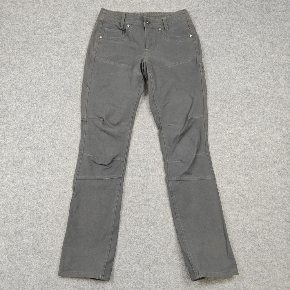 Kuhl Pants Womens 2 Short Gray Twill Chino Hiking Adjustable Waist Stretch